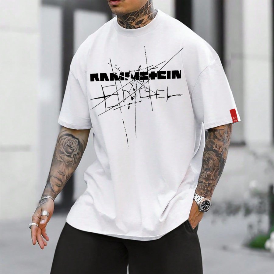 

Men's Rammstein Rock Band Loose Short Sleeve Oversized T-Shirt