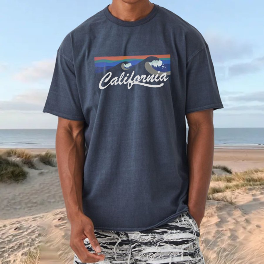 

Men's Vintage Printed Surf Beach Everyday Casual T-shirt