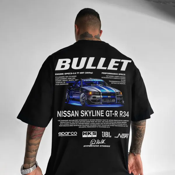 Unisex Casual And GT-R R34 Racing Print T-Shirt - Dozenlive.com 