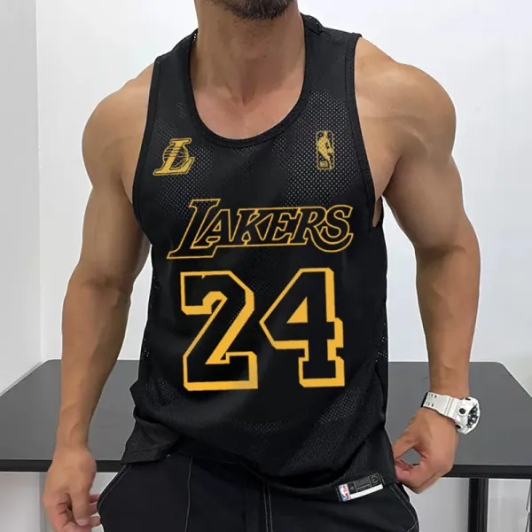 Men's Casual Mesh Vest Basketball Print Vest Breathable Sports Vest - Wayrates.com 