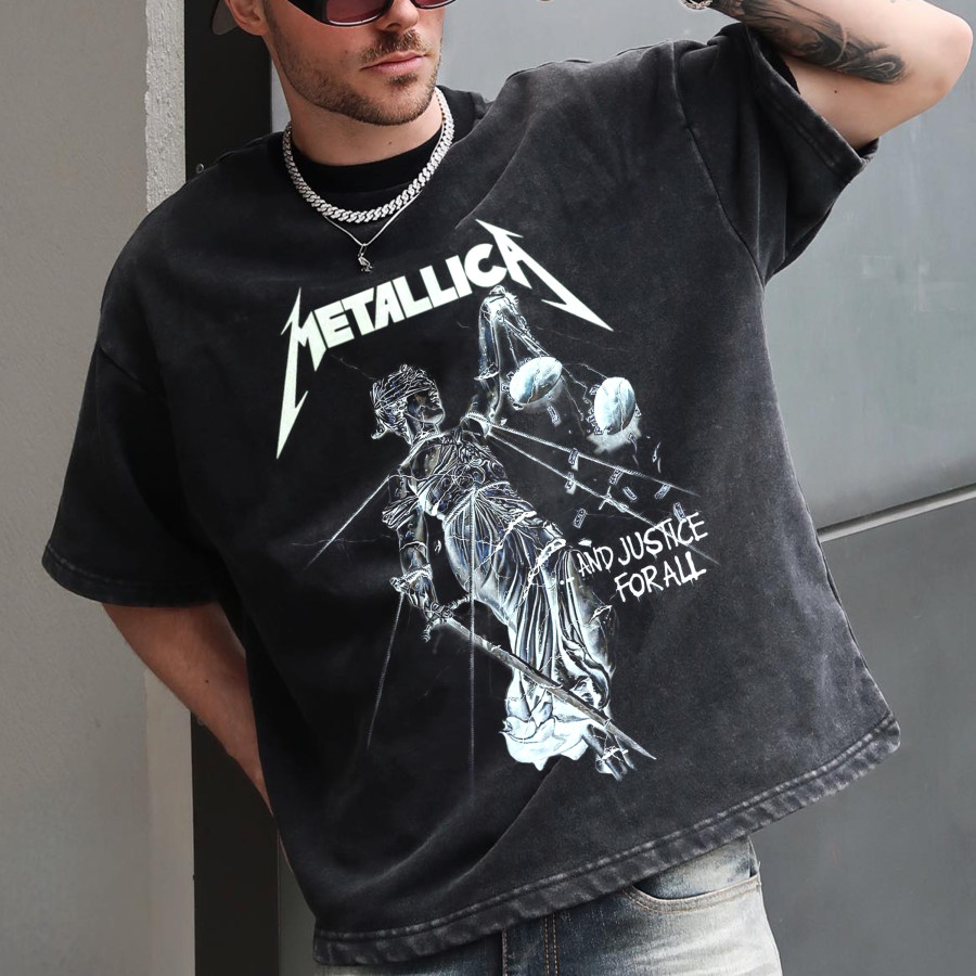

METALLICA Rock Band Retro Distressed Print Limited T-shirt