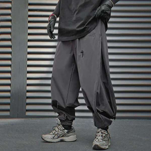 New Style Zipper Leggings Men's Loose Functional Style Workwear Cool Black Casual Pants - Wayrates.com 