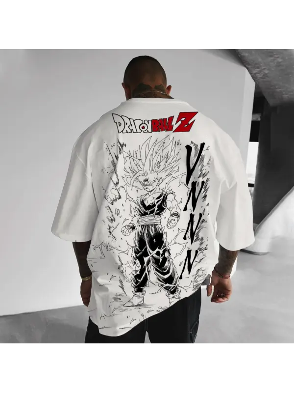 Unisex Oversized Angry Anime Print T-shirt - Aptkoi.com 