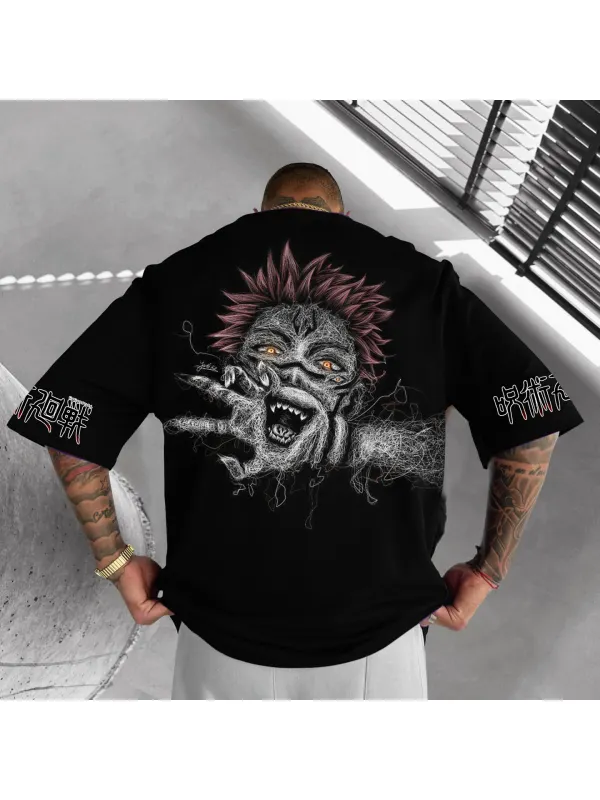 OUnisex Casual Anime Print T-shirt Jujutsu Kaisen T-shirt - Shopyiyistories.com 