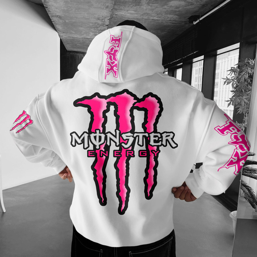 

Oversize Racing Graphic Print Monster Energy Hoodie