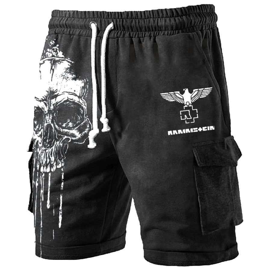 

Men's Vintage Rammstein Rock Band Print Daily Drawstring Shorts