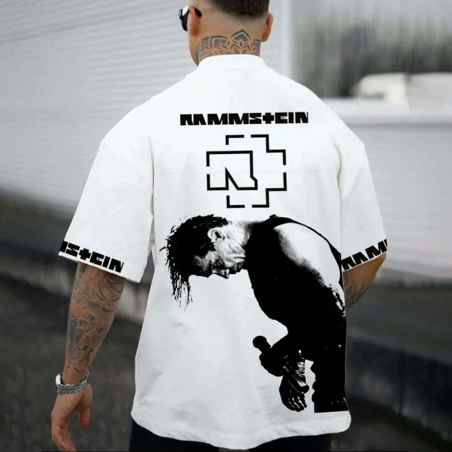

Men's Rammstein Rock Band Loose Short Sleeve Oversized T-Shirt