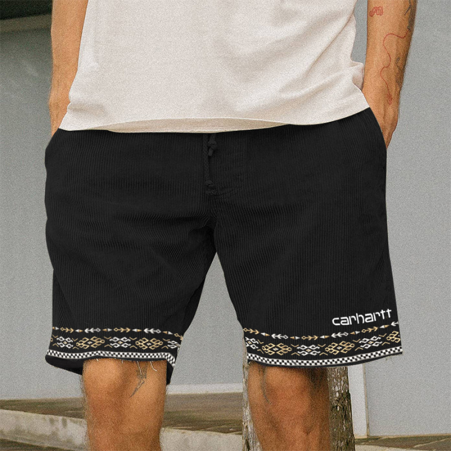 

Casual Loose Printed Lace-up Shorts
