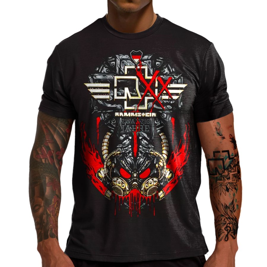 

Rammstein Men's Retro Rock Punk Print T-Shirt