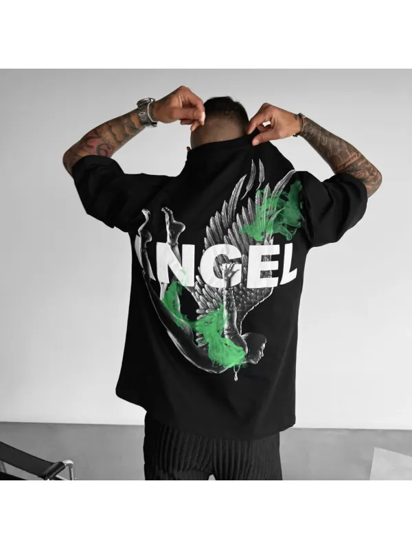 Unisex Casual Fire Angel T-Shirt - Anrider.com 