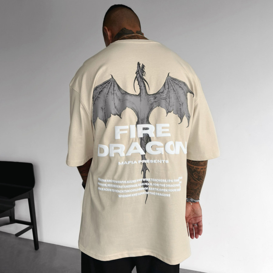 

Unisex Casual Fire Dragon Tee