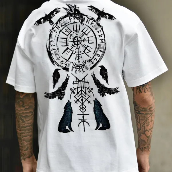 Unisex Viking Print Casual T-Shirt - Wayrates.com 