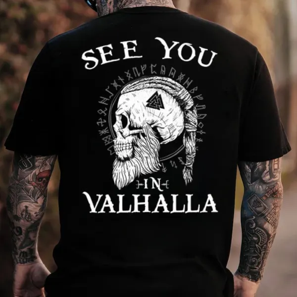 Viking Print Casual T-Shirt - Wayrates.com 