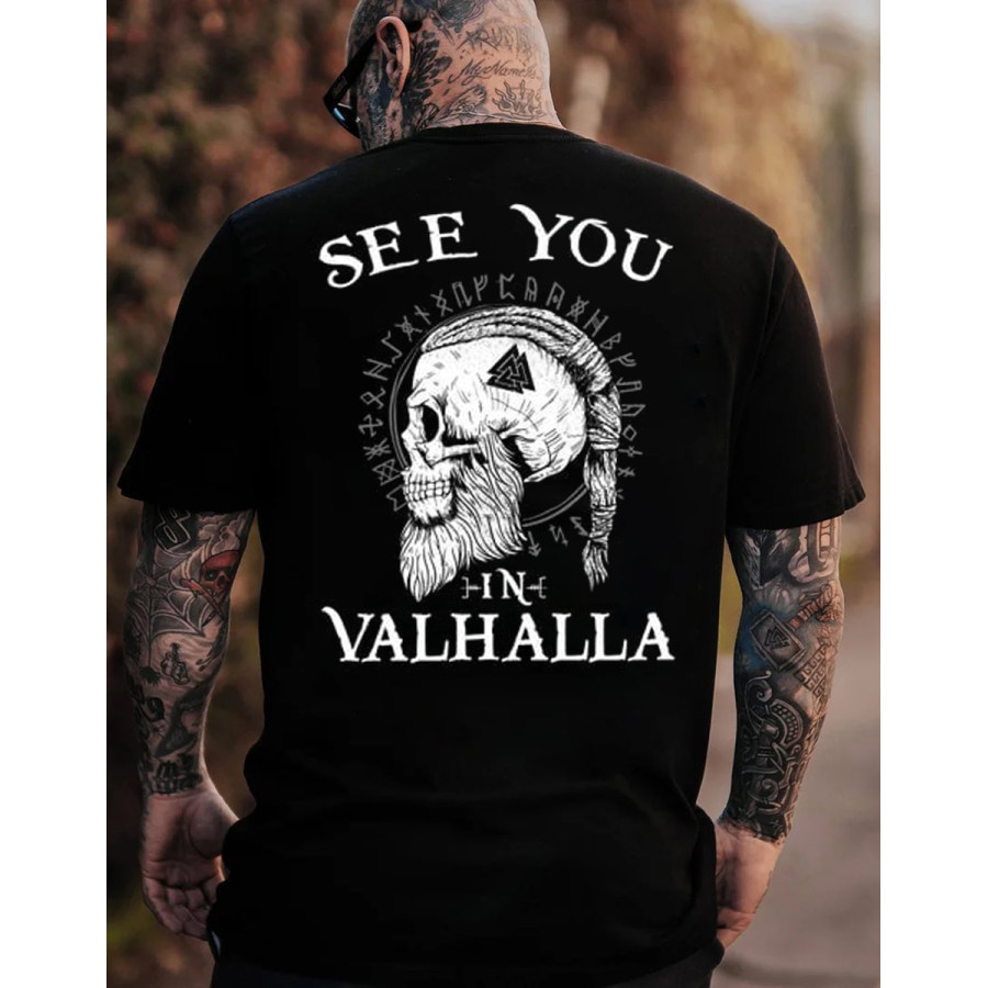 

Viking Print Casual T-Shirt