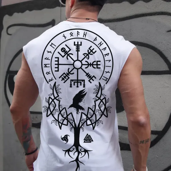 Valhalla Print Casual Sleeveless T-Shirt - Wayrates.com 