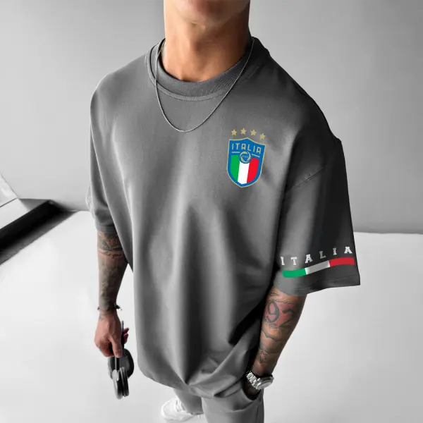 Oversized Italia FC Casual Tee - Cotosen.com