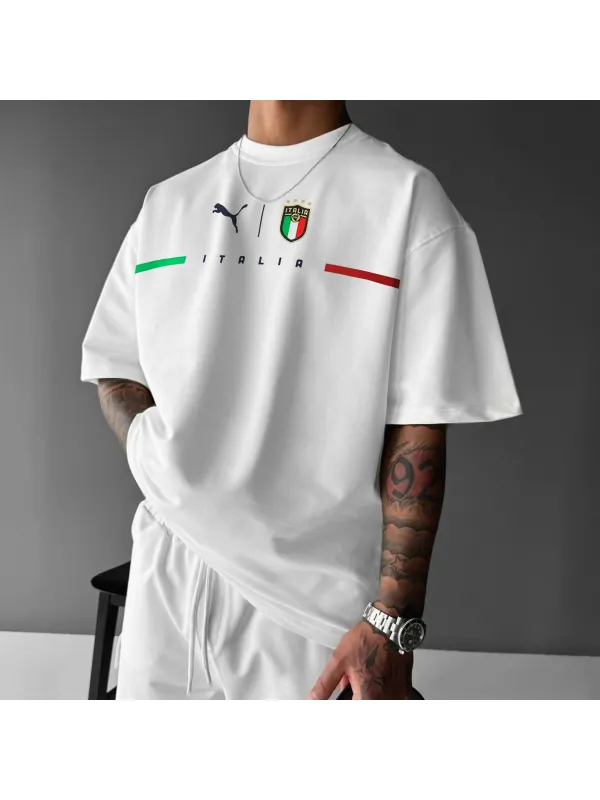 Unisex Casual Italian Print Tee - Ootdmw.com 