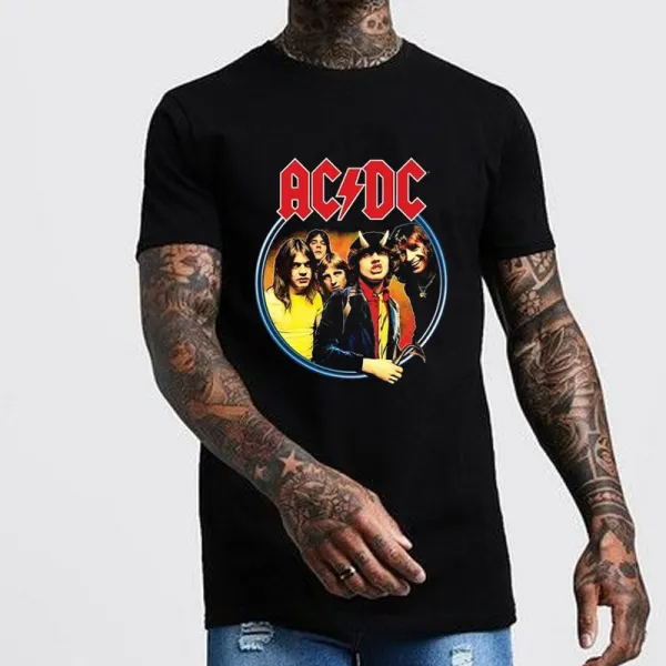 Acdc Rock Band Devil Pattern T-shirt - Wayrates.com 