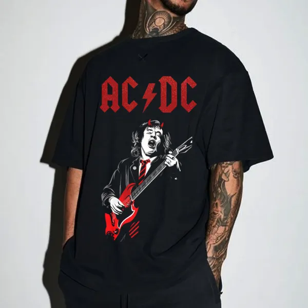 Acdc Rock Guitar Playing Pattern T-shirt - Wayrates.com 