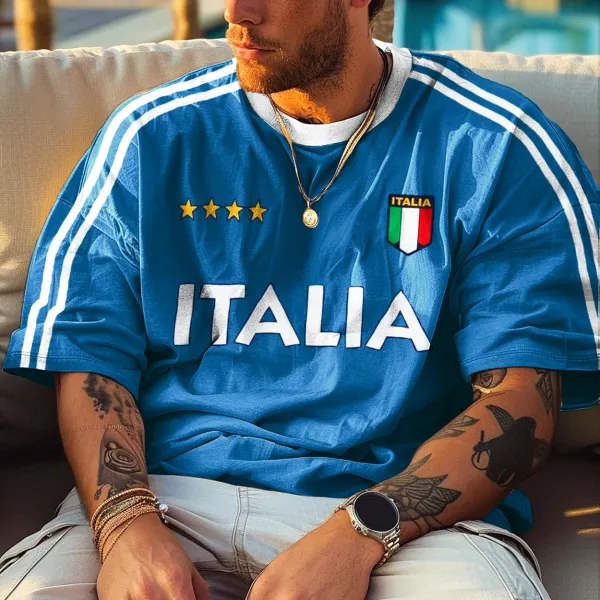 Unisex Retro Italian Football Oversized T-Shirt - Cotosen.com