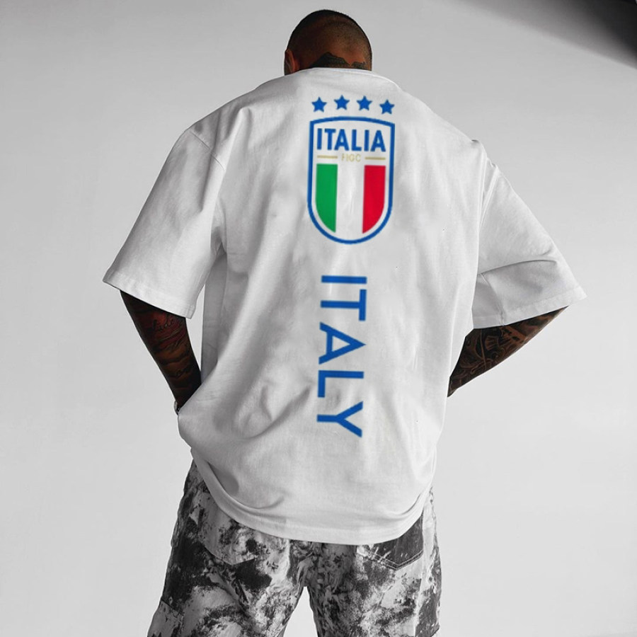 

Unisex Oversized Italy Country Football League Printed Casual T-Shirt
