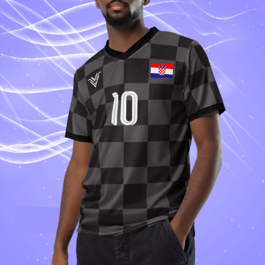 

2024 European Cup Croatia New Premium Football Jersey Modric Special Edition V Neck T-Shirt