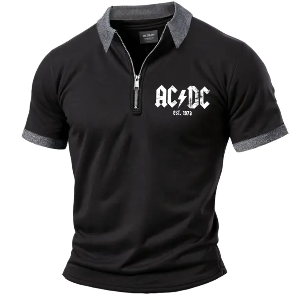 Men's T-Shirt Rock Band Vintage Short Sleeve Summer Daily Polo Neck Tops - Nicheten.com 