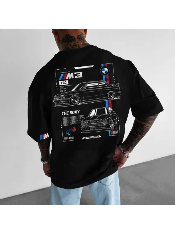 Casual Loose Racing Printed T-shirt - Ootdmw.com 