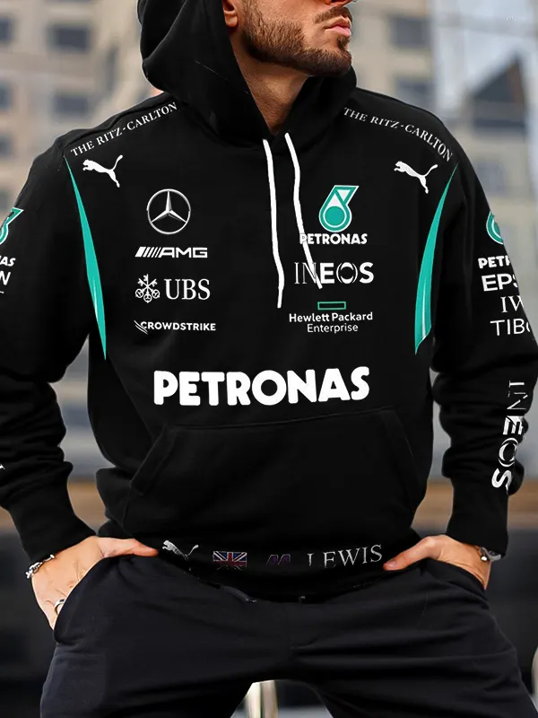 Oversize Racing Printed Hoodie - Pragmaace.com 