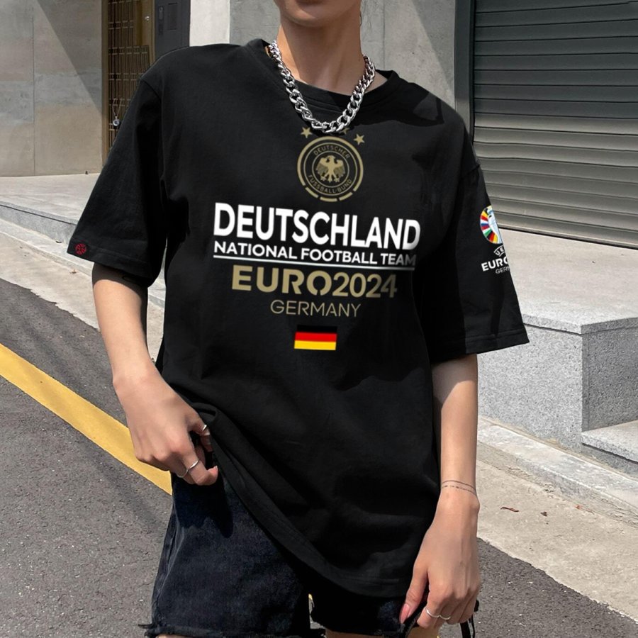 

Women's Football Race 2024 Germany Loose Short Sleeve Oversized T-Shirt