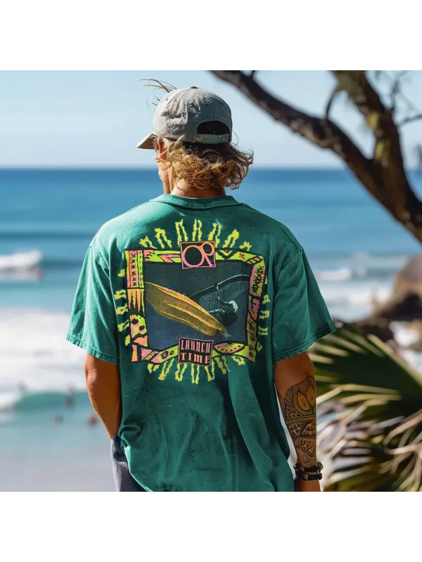 Men's Retro Surfing Printed T-shirt - Anrider.com 