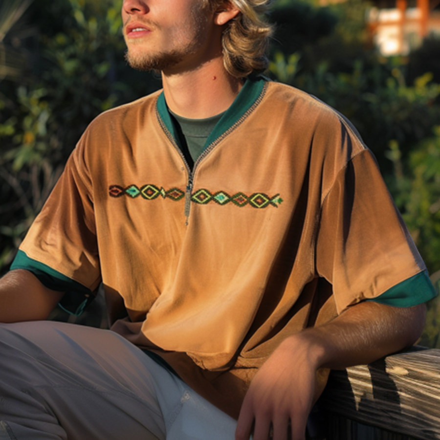 

Unisex Vintage Aztec Polo Shirt