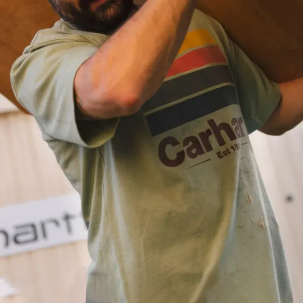 Carhartt Men's T-Shirt Tee Vintage Graphic Short Sleeve Outdoor Casual Summer Daily Tops Light Green - Wayrates.com 