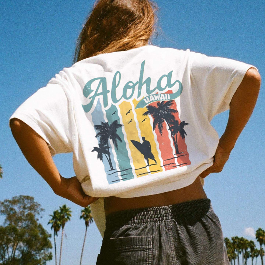 

Vintage ALOHA Surf Print T-shirt