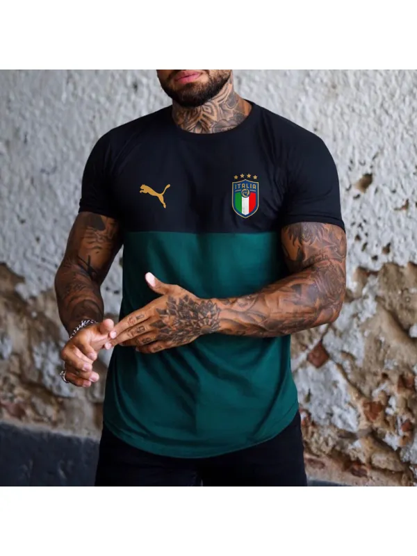 Men's Casual Italian Print Tee - Anrider.com 