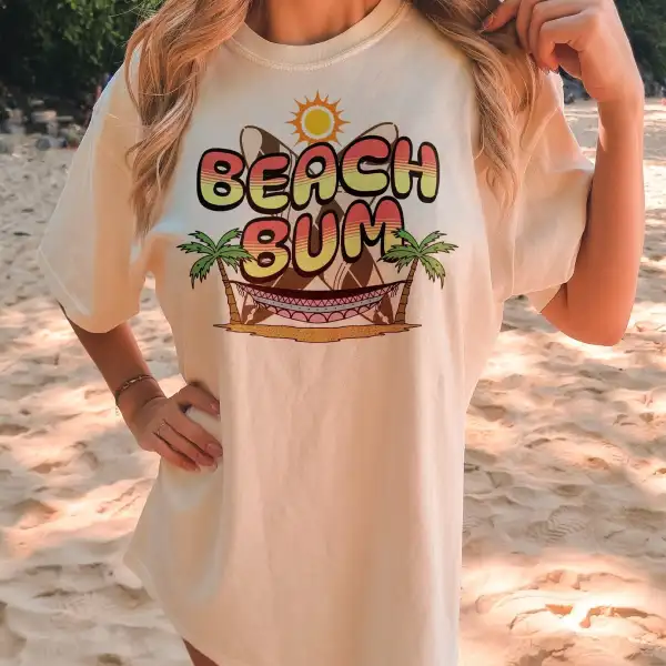 Summer Retro Surf Beach Vacation Casual T-shirt - Wayrates.com 