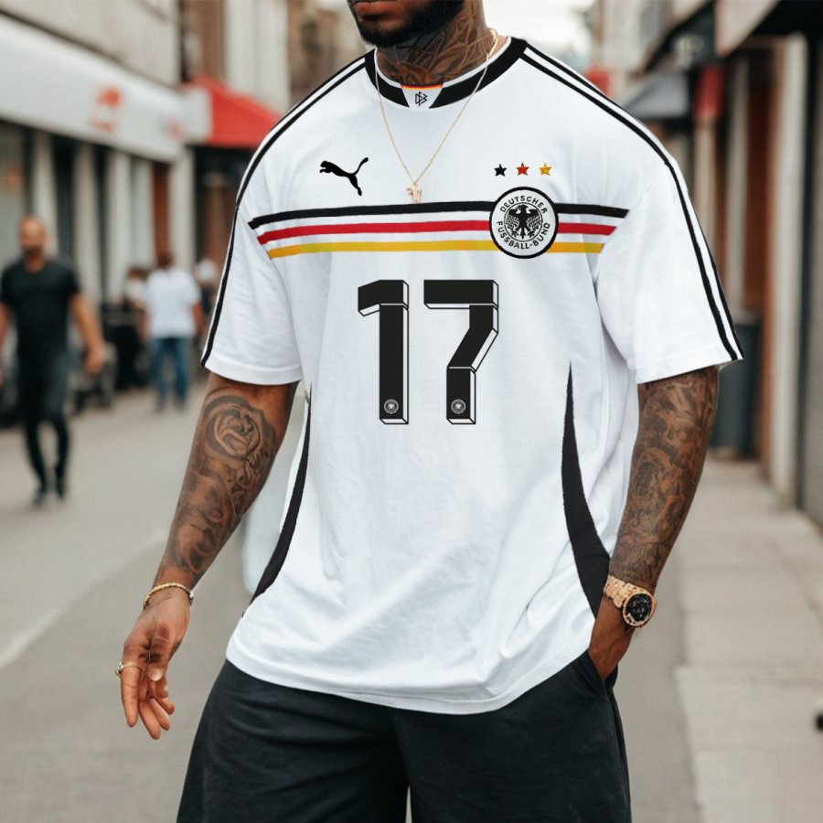 

Men's Football Race 2024 WIRTE No. 17 Germany Loose Short Sleeve Oversized T-Shirt