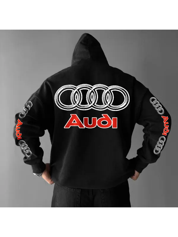 Oversize Sports Car Audi Print Hoodie - Aptkoi.com 