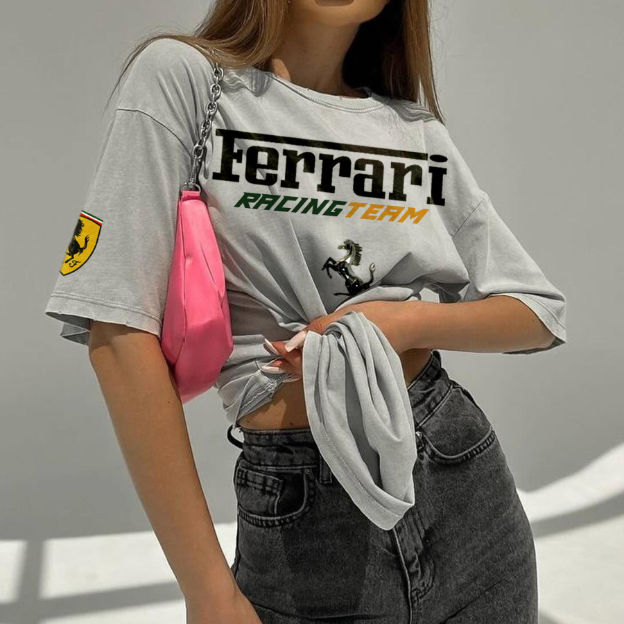 

Women's Racing Design Oversized T-Shirt