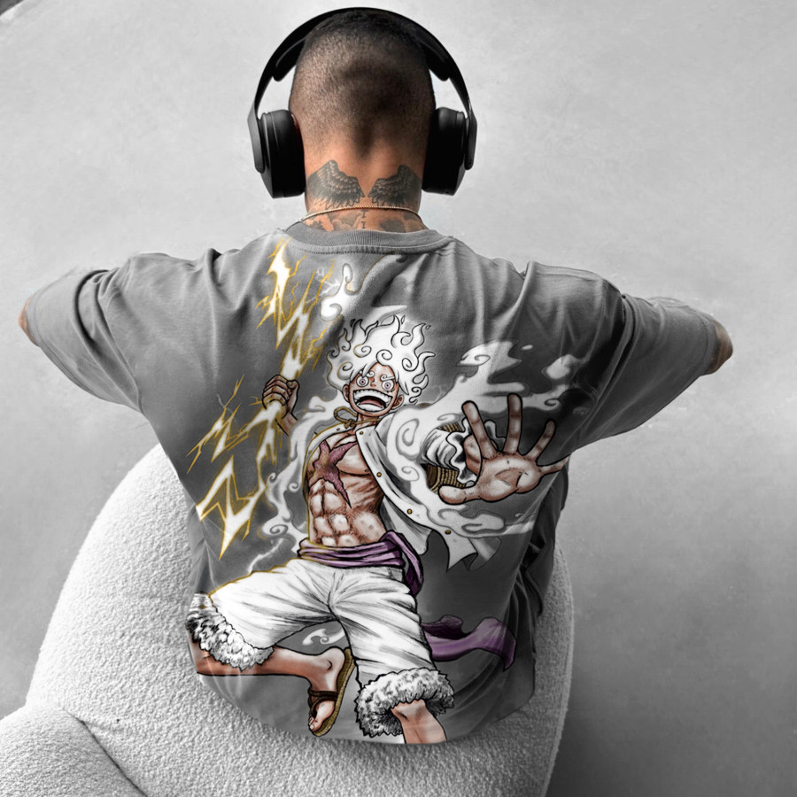 

Oversized Casual Anime Print T-shirt