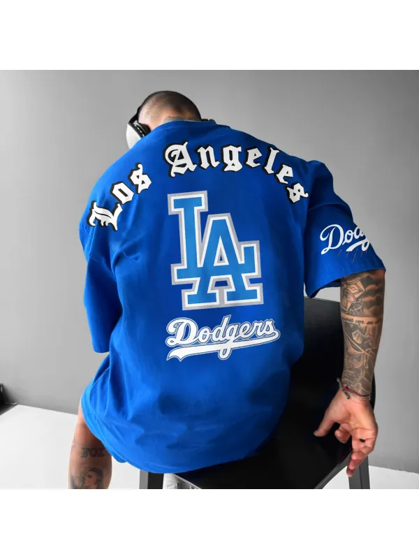 Men's Baseball Team Print Casual T-Shirt - Ootdmw.com 