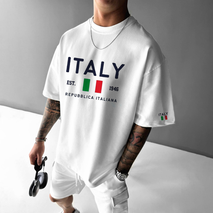 

Oversized Football Print Casual T-Shirt