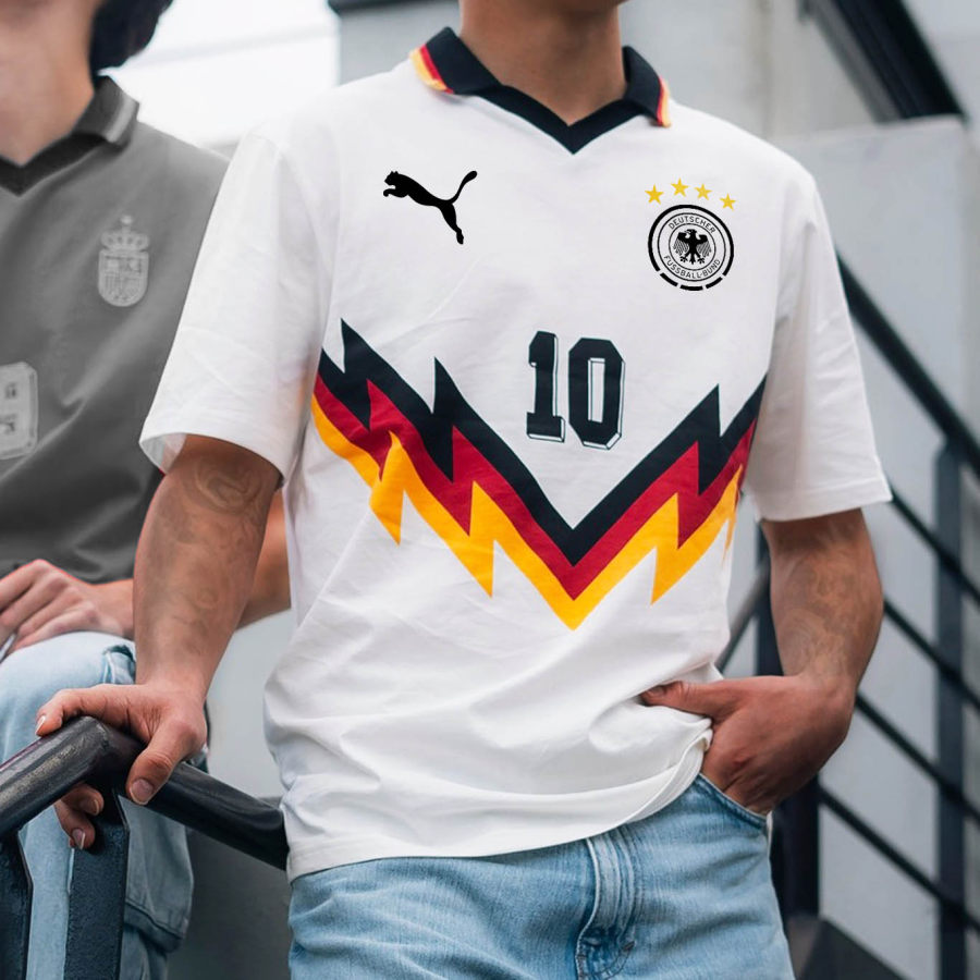 

Men's Football Germany Print Polo Lapel Short Sleeve Jersey T-Shirt