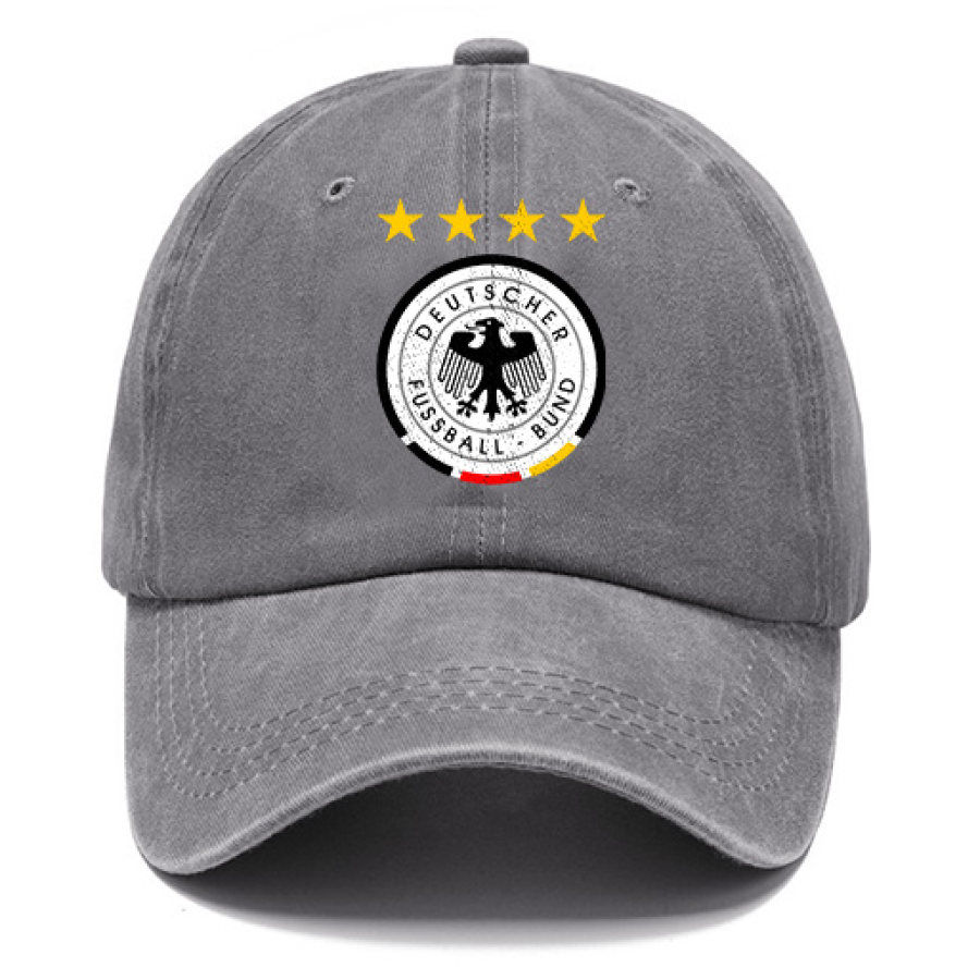 

Germany Football DFB Unisex Washed Cotton Sun Hat Vintage Print Casual Cap