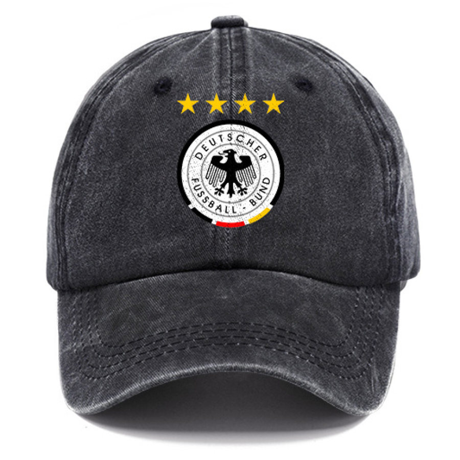

Germany Football DFB Unisex Washed Cotton Sun Hat Vintage Print Casual Cap