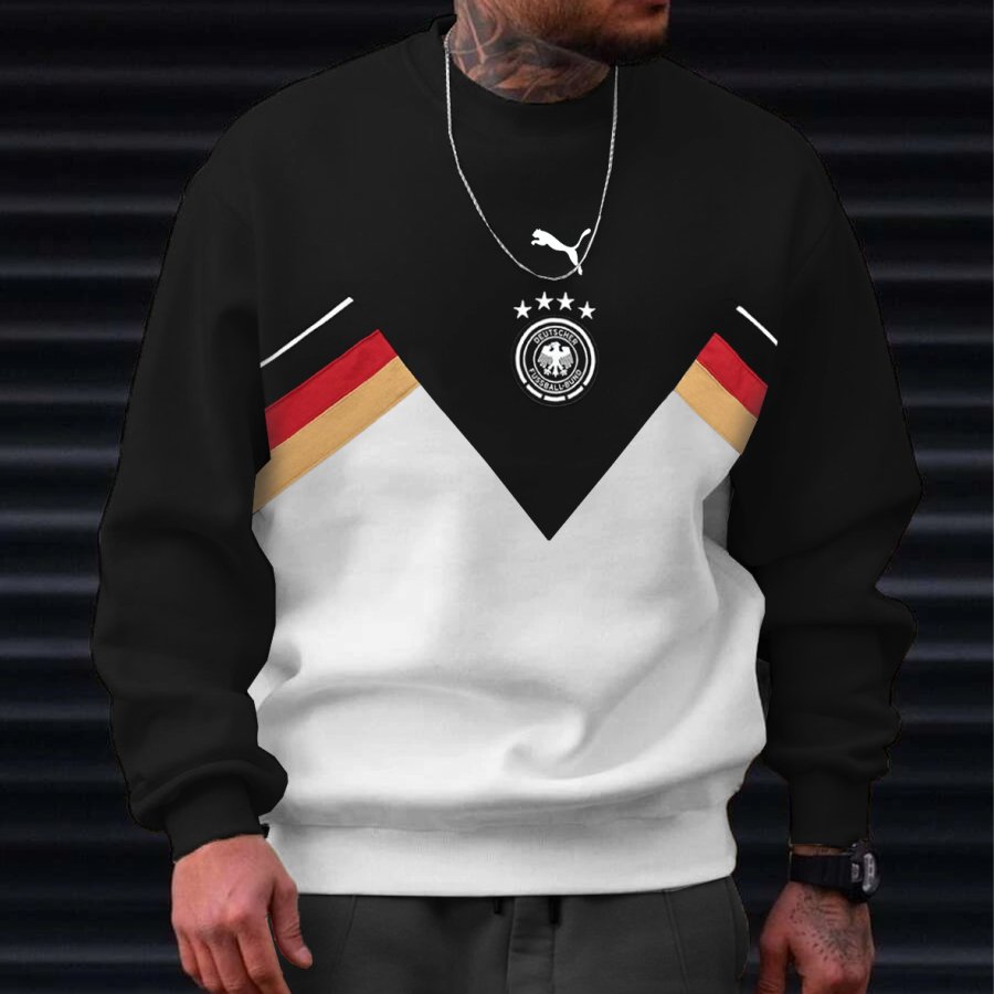 

Men's Football Race Germany Printed Crew Neck Pullover Sweatshirt