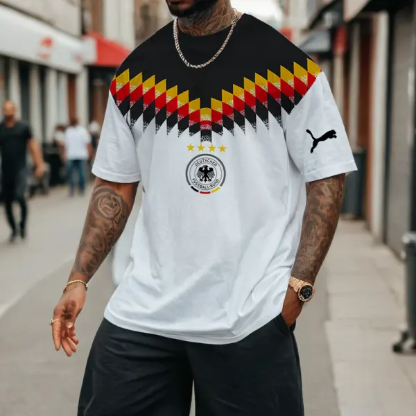 Men's Football Race 2024 Germany Loose Short Sleeve Oversized T-Shirt - Wayrates.com 