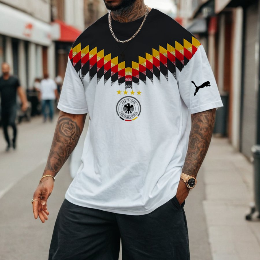 

Men's Football Race 2024 Germany Loose Short Sleeve Oversized T-Shirt