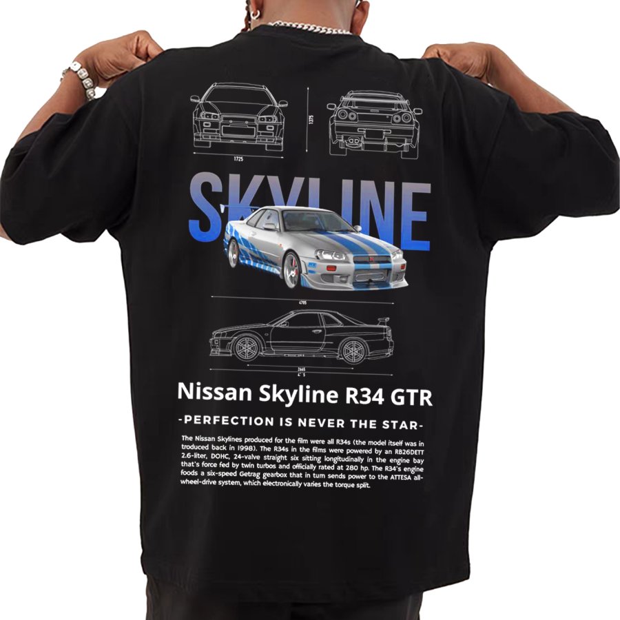 

Men's Race Car Print Loose Short Sleeve Oversized T-Shirt