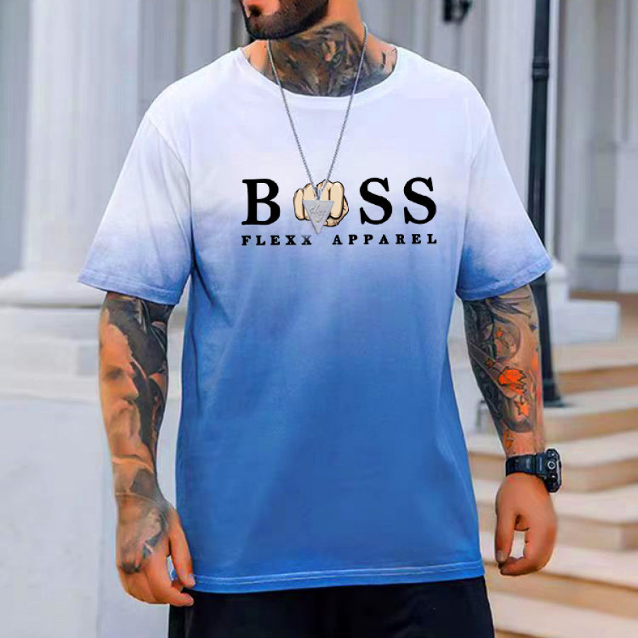

Men's Vintage Gradient Print Loose Short Sleeve Oversized T-Shirt